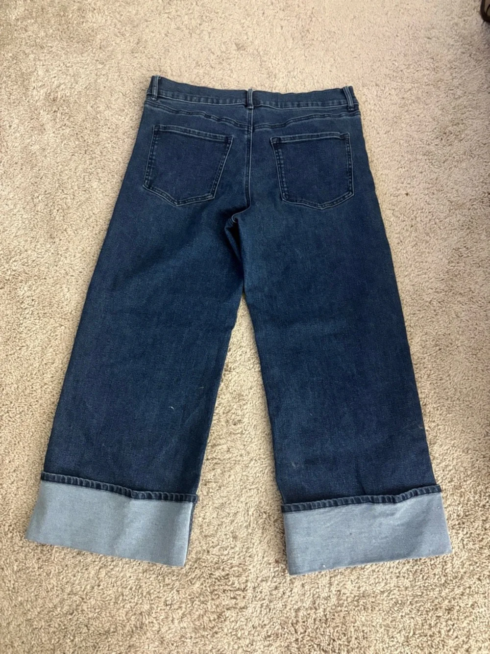Sofia by Sofia Vergara Margot Sz 16 hi rise Wide-Leg Cropped Cuffed Jeans - Picture 4 of 9